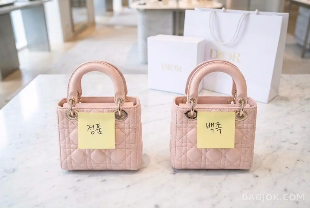 디올 레이디백(미니) [백족] vs [정품] 1