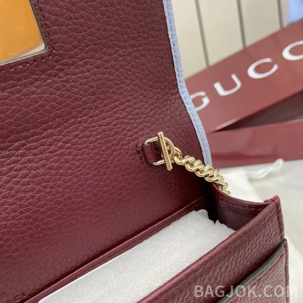 구찌 Gucci GG 마몬트 레더 금장 체인 미니 크로스백  상세 이미지