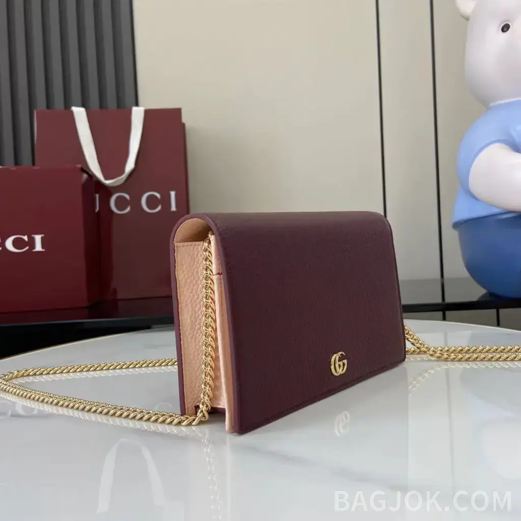 구찌 Gucci GG 마몬트 레더 금장 체인 미니 크로스백  상세 이미지