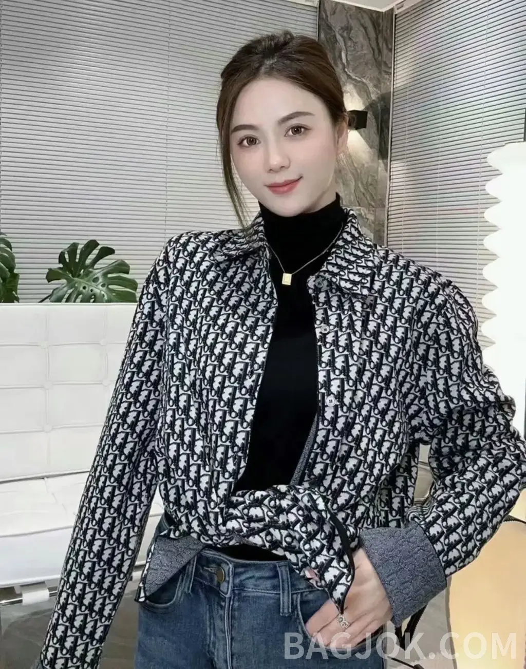 디올 디올 오블리크 코튼 셔츠 상세 이미지