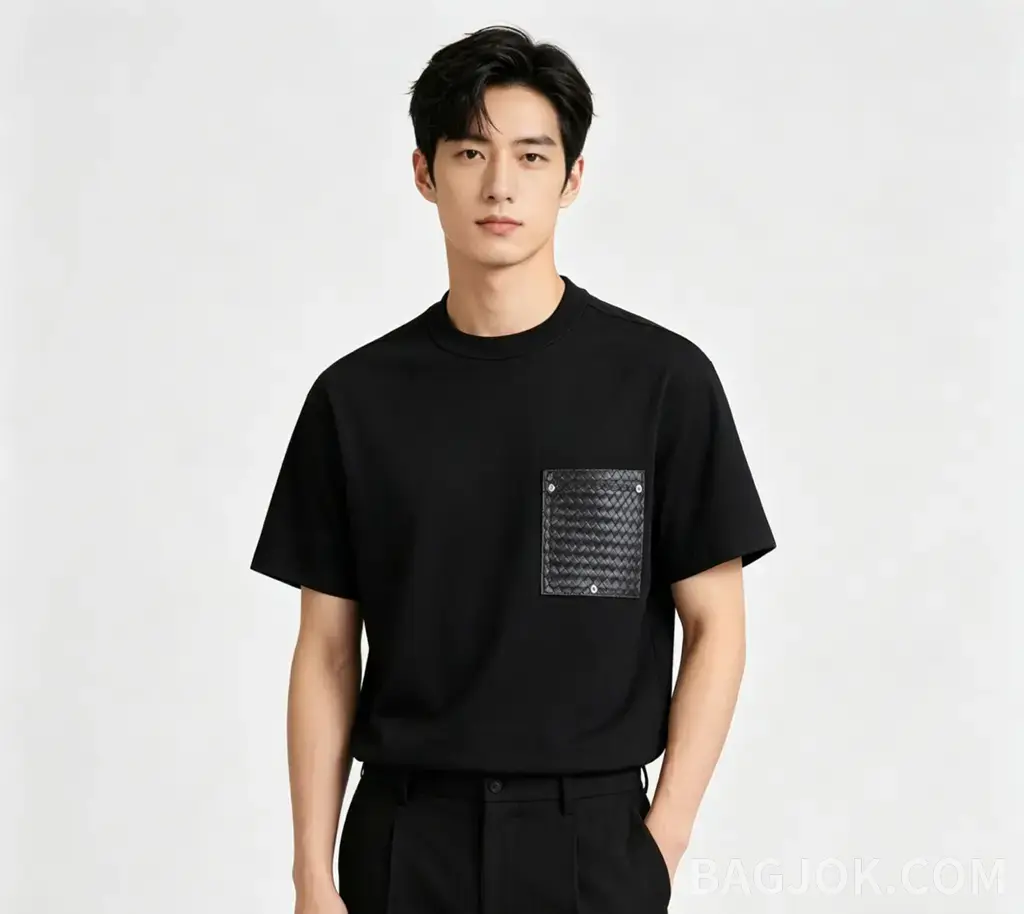 보테가베네타 보테가베네타 레더 리벳 포켓 반팔티셔츠 상세 이미지