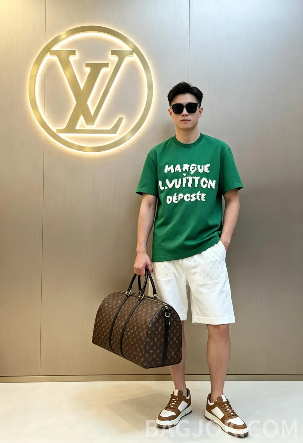 루이비통 루이비통 5D 엠보 자수 반팔 티셔츠 상세 이미지