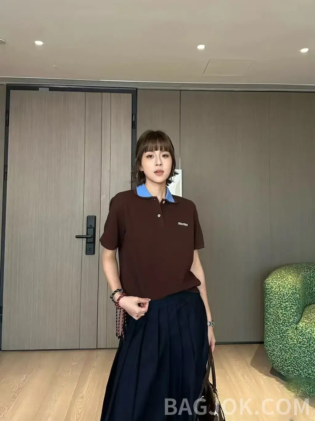 미우미우 미우미우 레이어드 스타일 폴로 셔츠 상세 이미지