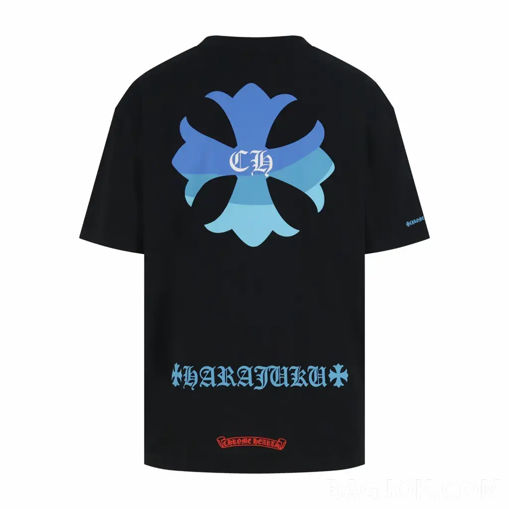 크롬하츠 크롬하츠 블루 크로스 그래픽 반팔 티셔츠 상세 이미지