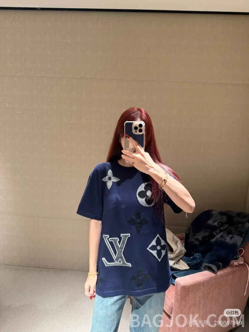 루이비통 루이비통 모노그램 인타르시아 니트 반팔 티셔츠 상세 이미지