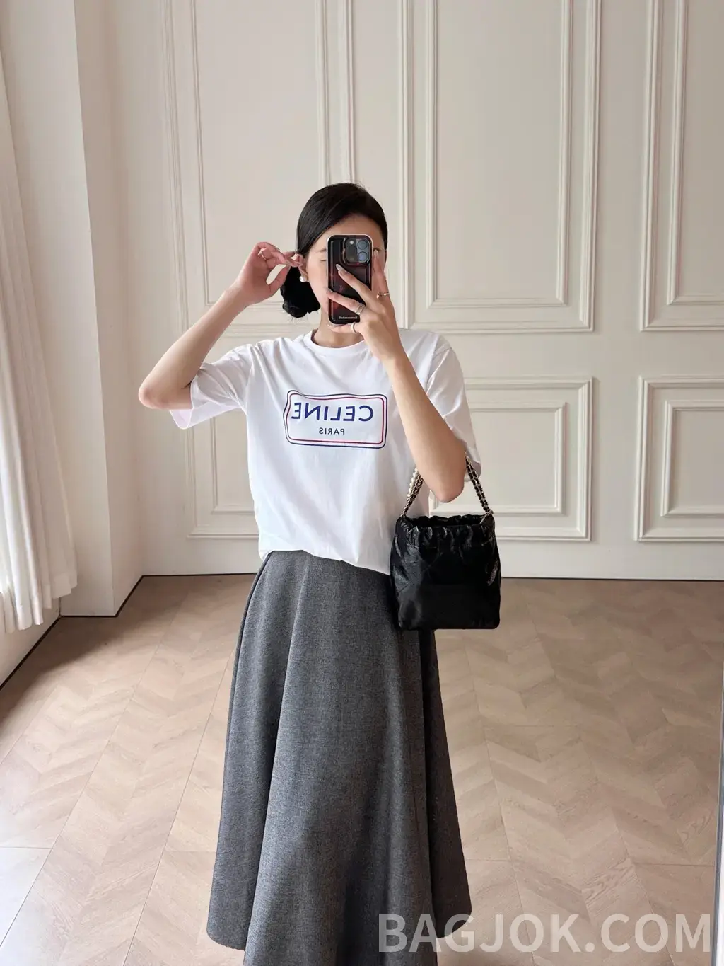 셀린느 셀린느 프린트 레터링 로고 티셔츠 상세 이미지