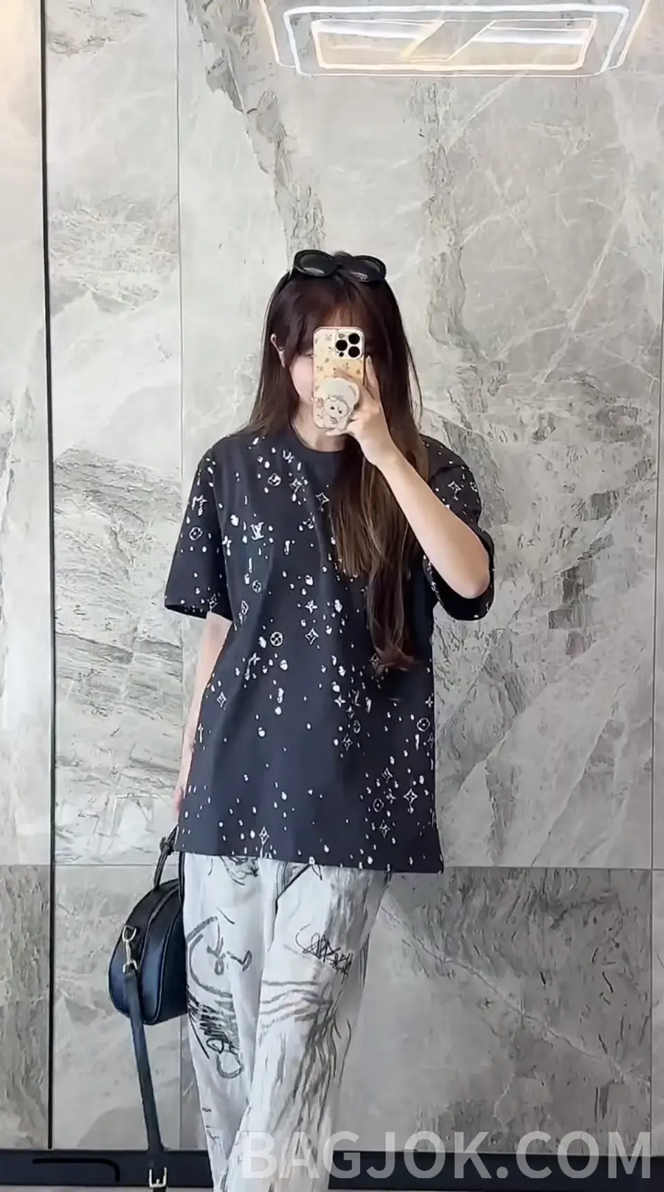 루이비통 루이비통 모노그램 워터드롭 크리스탈 반팔 티셔츠 상세 이미지