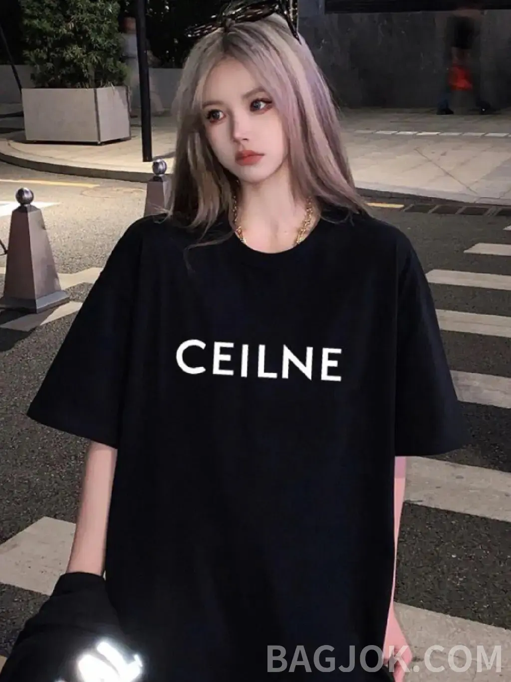 셀린느 셀린느 로고 프린트 반팔 티셔츠 상세 이미지