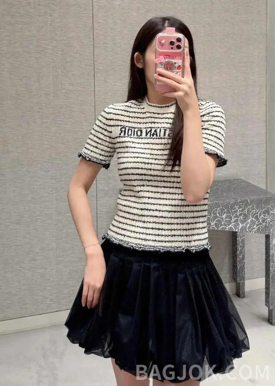 디올 디올 마리니에르 반팔 니트탑 상세 이미지