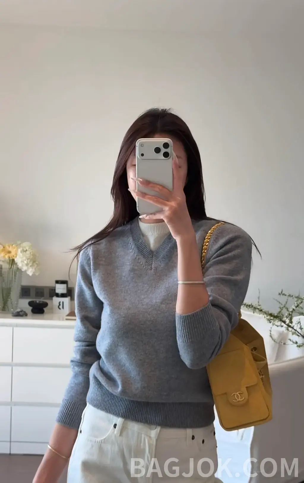 샤넬 샤넬 V넥 레이어드 니트 상세 이미지