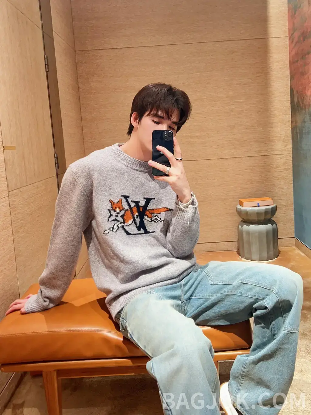 루이비통 루이비통 폭스 LV 자카드 니트 스웨터 상세 이미지