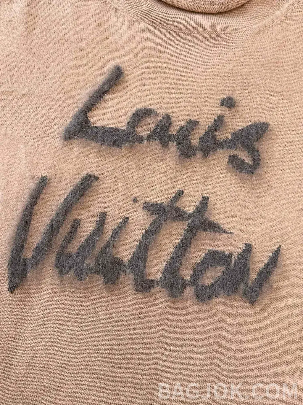 루이비통 루이비통 루이 Vuitton 스크립트 니트 반팔 티셔츠 상세 이미지