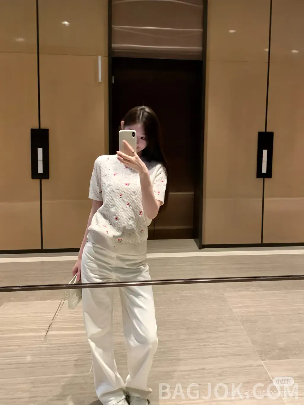 디올 디올 도브스 앤 로즈 자수 케이블 니트 반팔 스웨터 상세 이미지