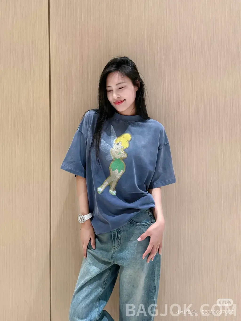 생로랑 생로랑 제니 픽시컷 탱커벨 그래픽 오버핏 티셔츠 상세 이미지