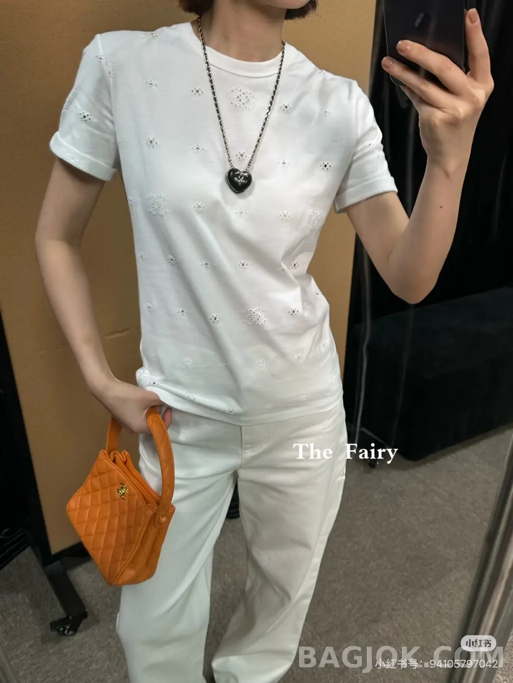 샤넬 샤넬 CC 아일렛 펀칭 반팔 티셔츠 상세 이미지