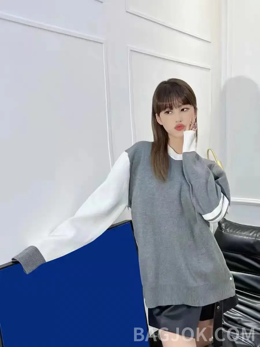 톰브라운 톰브라운 헥터(Hector) 배색 라운드 니트 상세 이미지