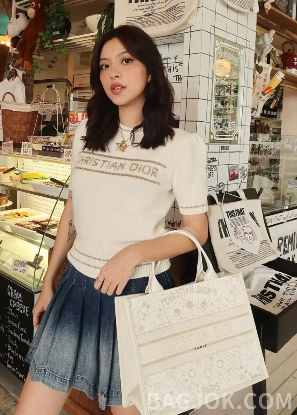 디올 디올 럭키스타 반팔 니트 상세 이미지