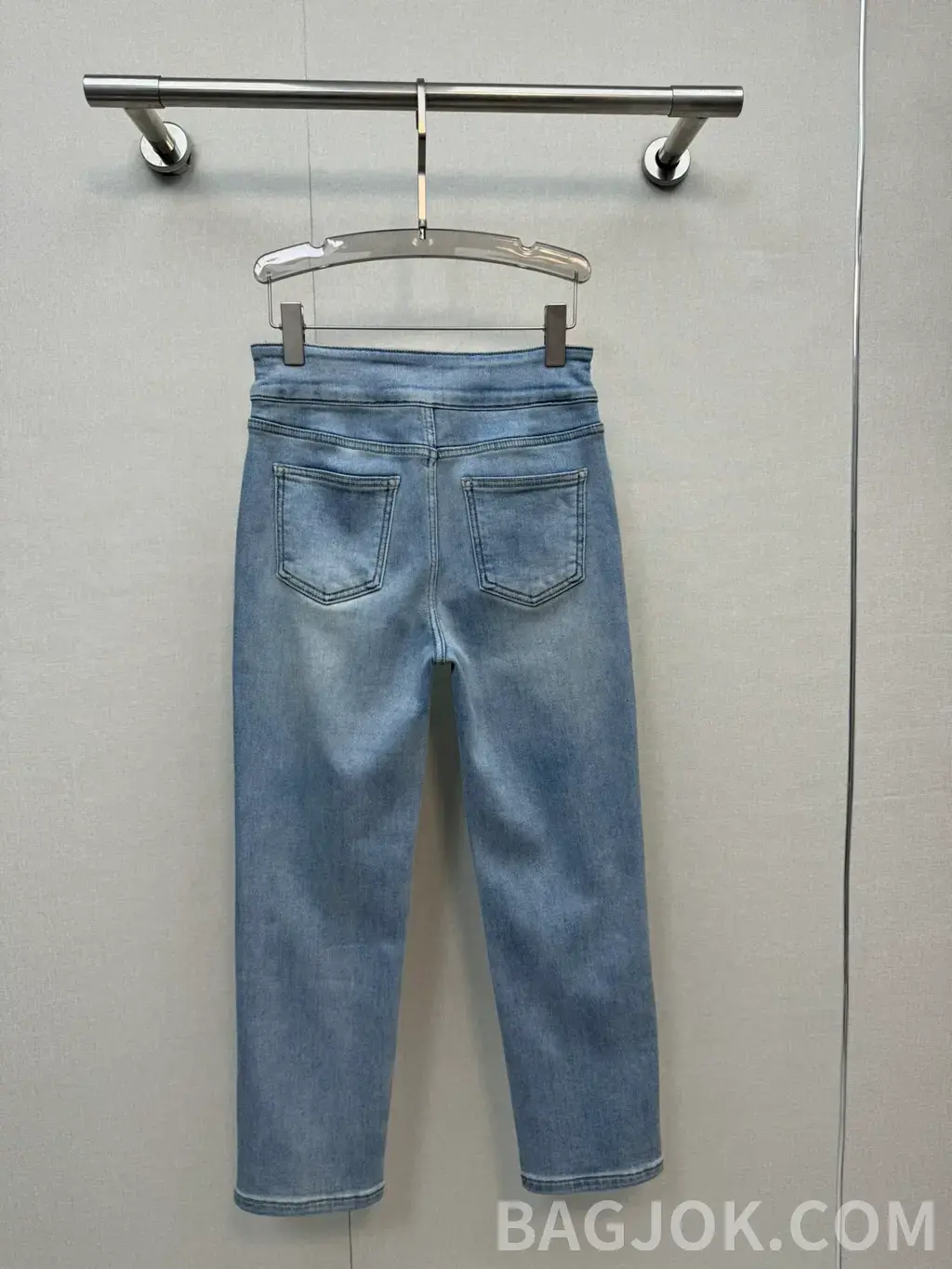 샤넬 샤넬 레더 패치 하이웨이스트 슬림 데님 팬츠 상세 이미지