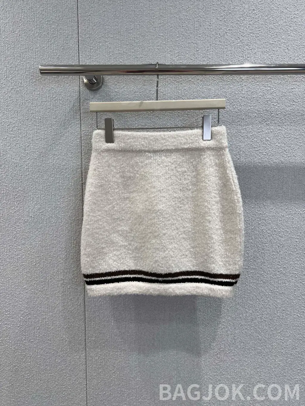 샤넬 샤넬 캐시미어 블렌드 스트라이프 미니 스커트 상세 이미지