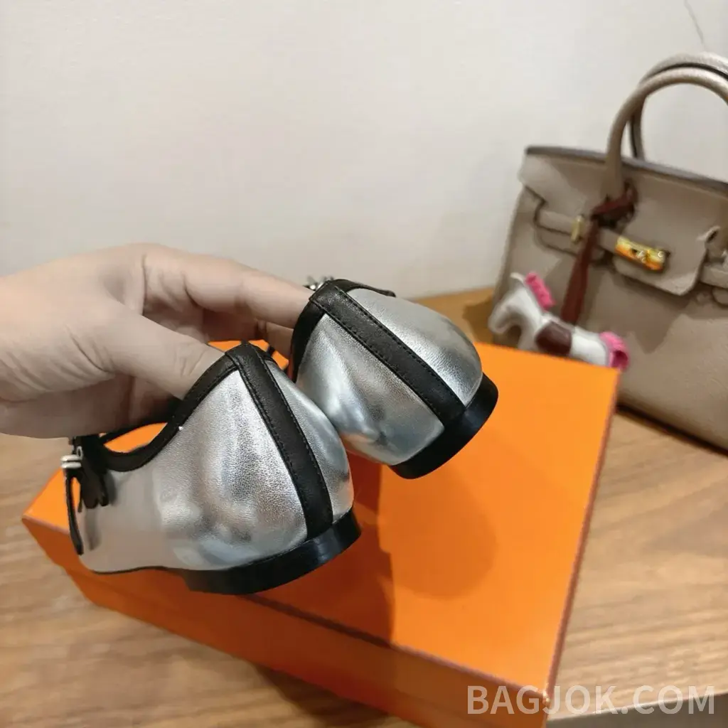 에르메스 에르메스 리리아 램스킨 발레리나 플랫 상세 이미지