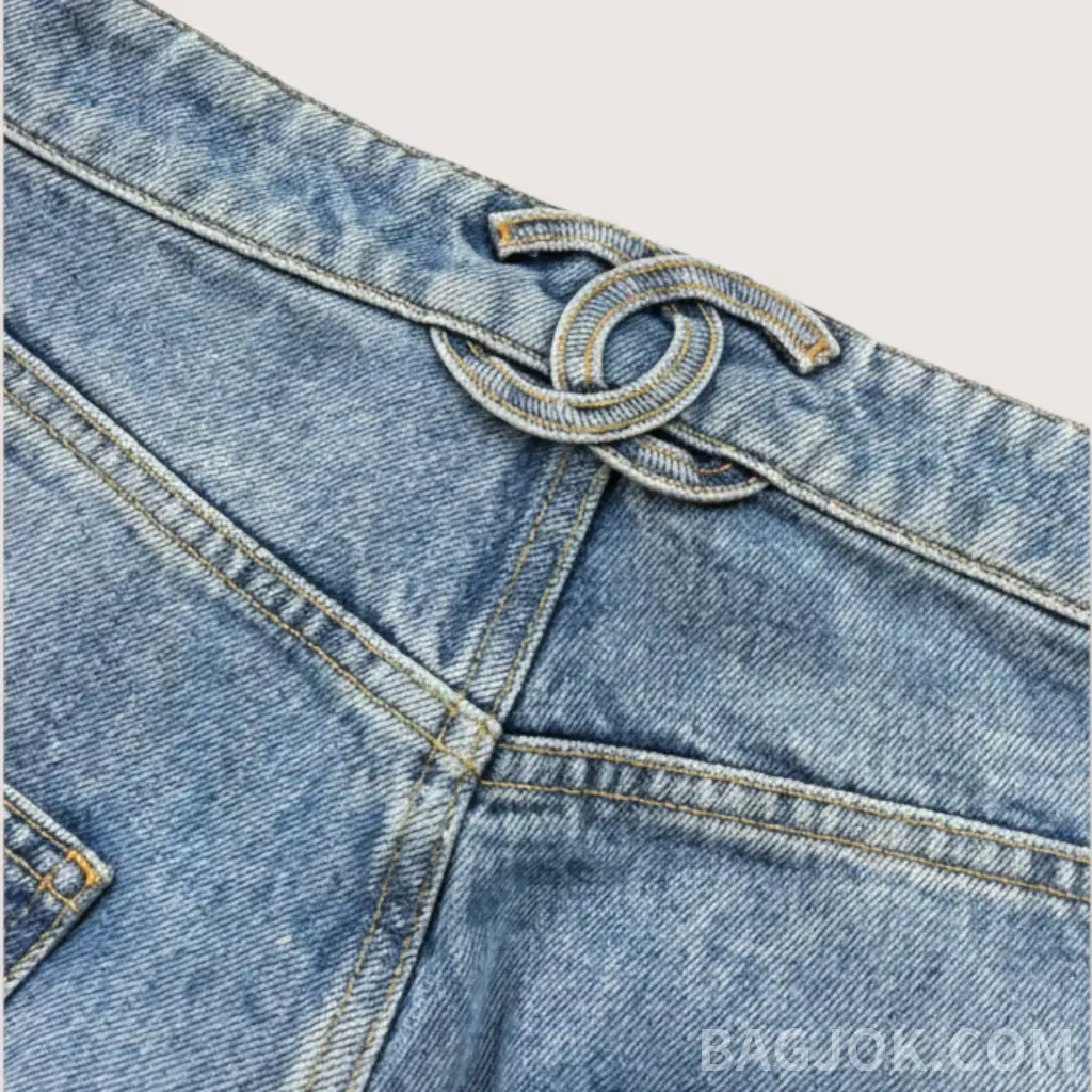 샤넬 샤넬 CC 로고 스트레이트 데님 팬츠 상세 이미지