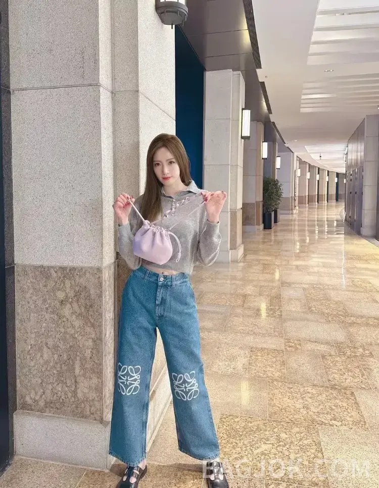로에베 로에베 아나그램 자수 와이드 데님 팬츠 상세 이미지