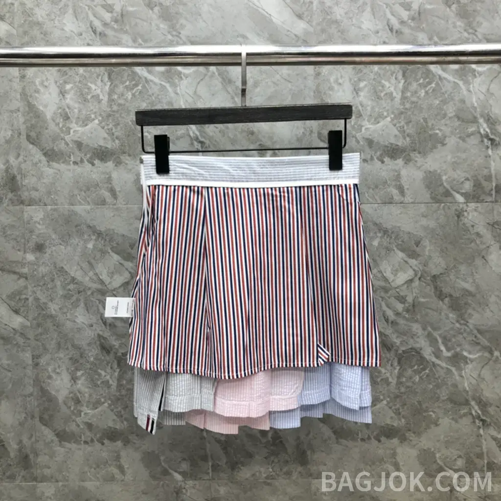 톰브라운 톰브라운 멀티 스트라이프 나이프 플리츠 미니 스커트 상세 이미지