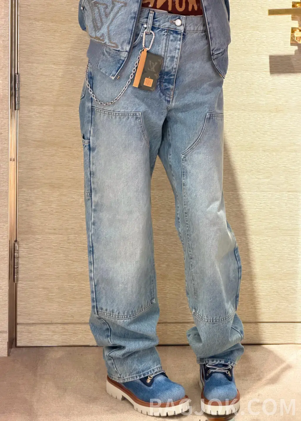 루이비통 루이비통 그라데이션 워싱 카고 데님 팬츠 상세 이미지