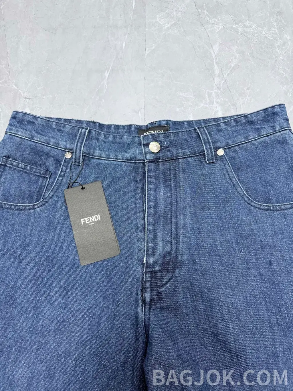 펜디 펜디 FF 패턴 데님 숏팬츠 상세 이미지