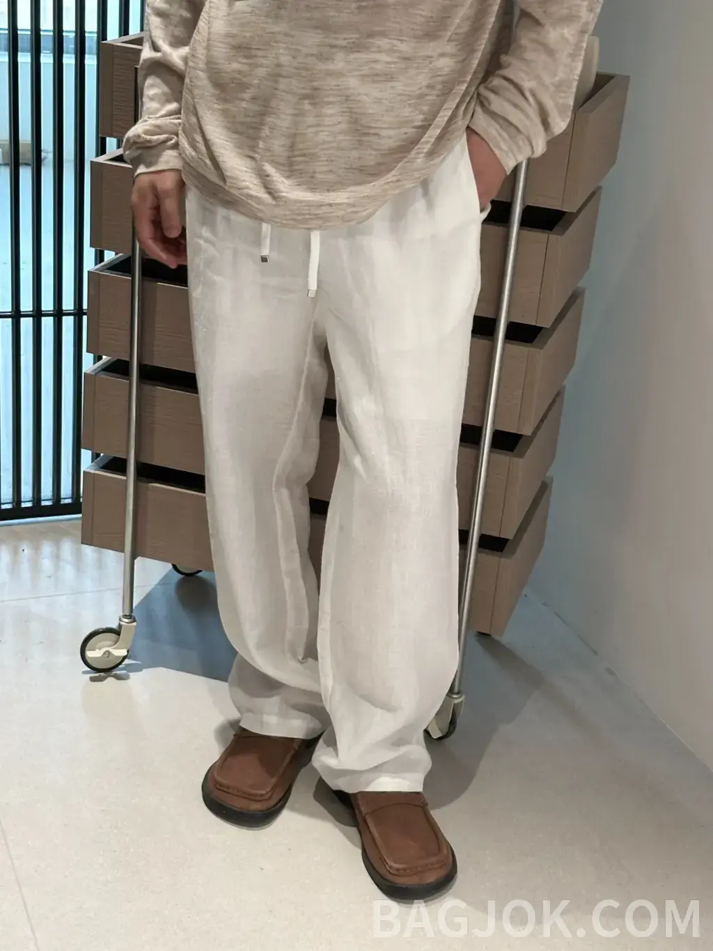 로로피아나 LORO PIANA 린넨 와이드 팬츠 상세 이미지