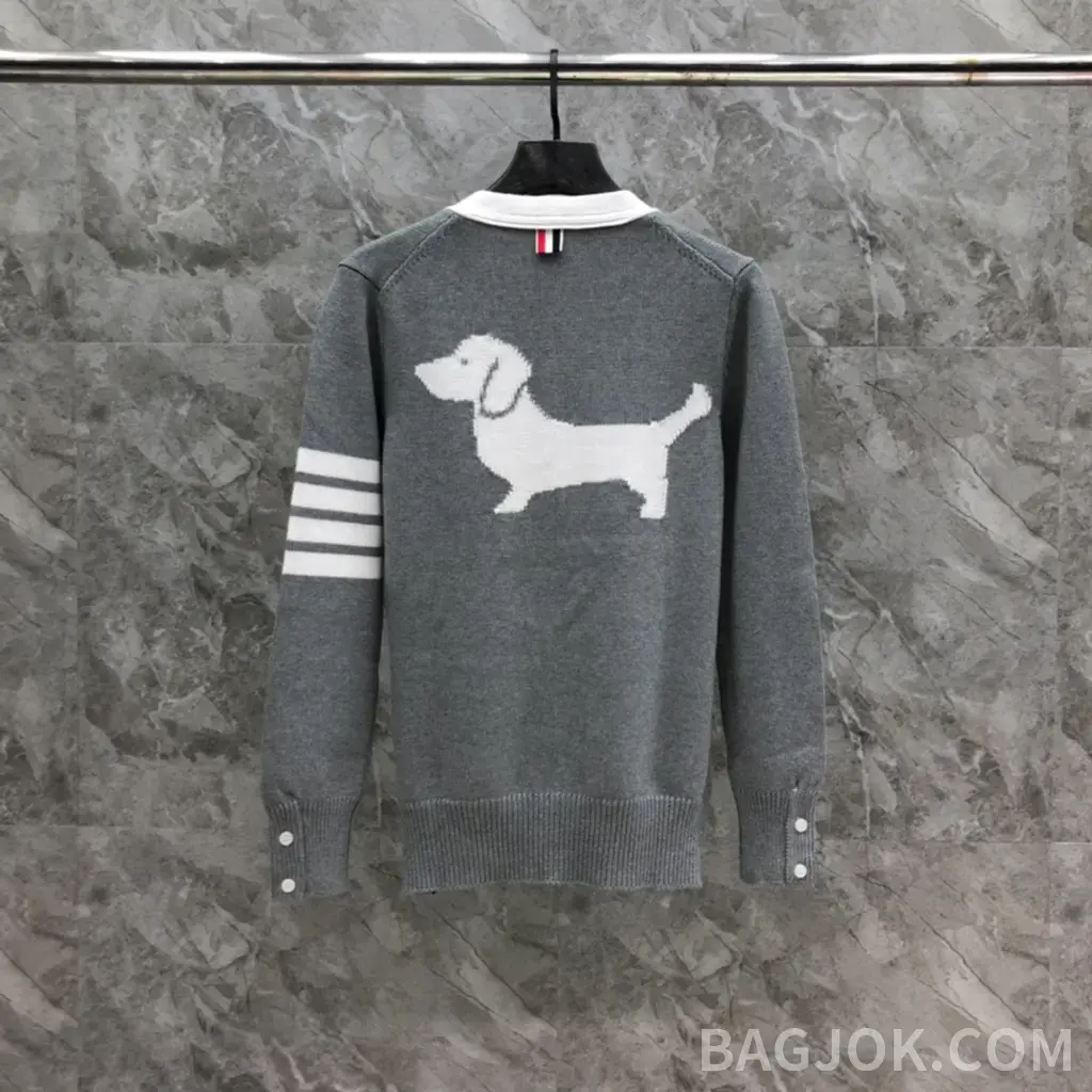 톰브라운 THOM BROWNE 닥스훈트 인타르시아 가디건 상세 이미지