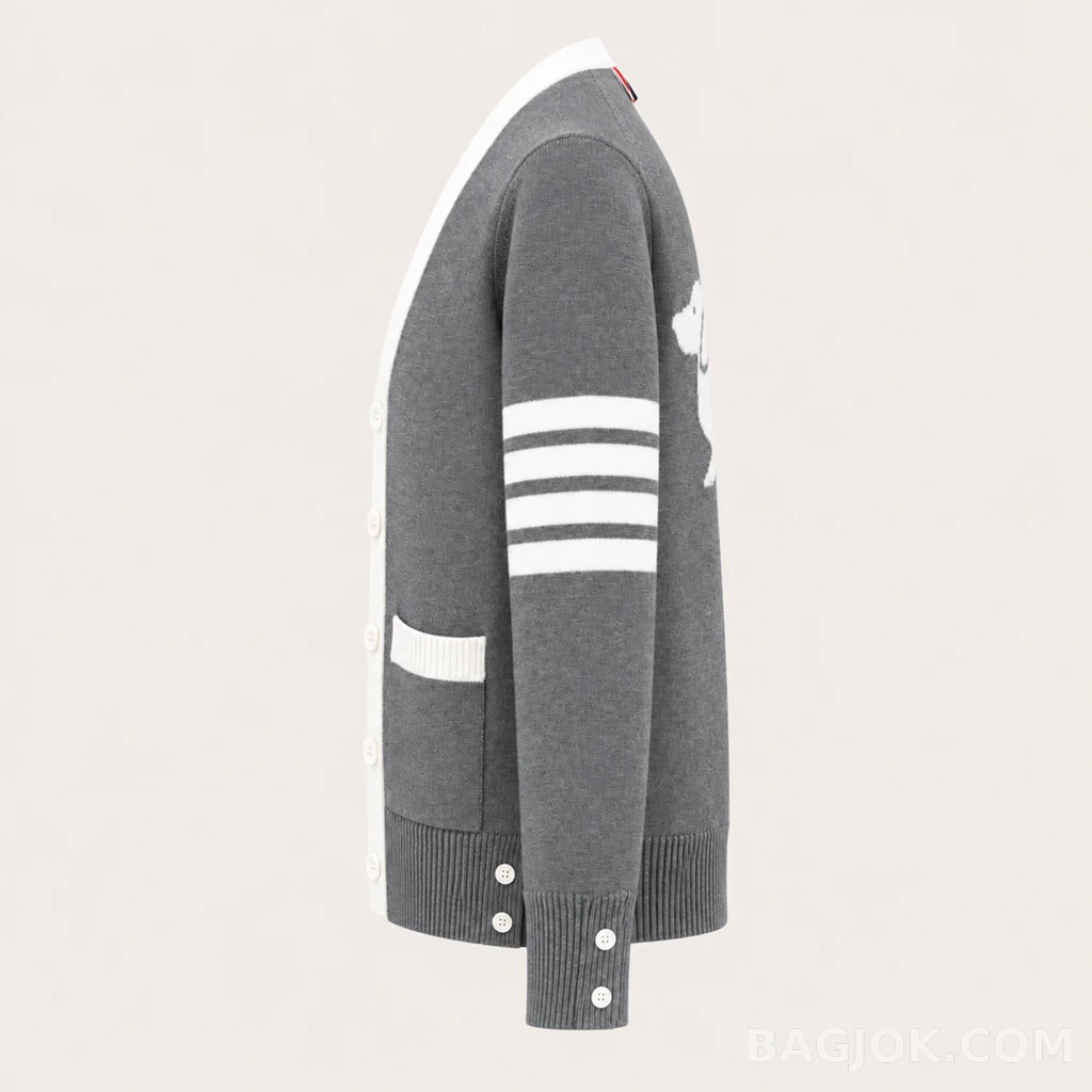 톰브라운 THOM BROWNE 닥스훈트 인타르시아 가디건 상세 이미지