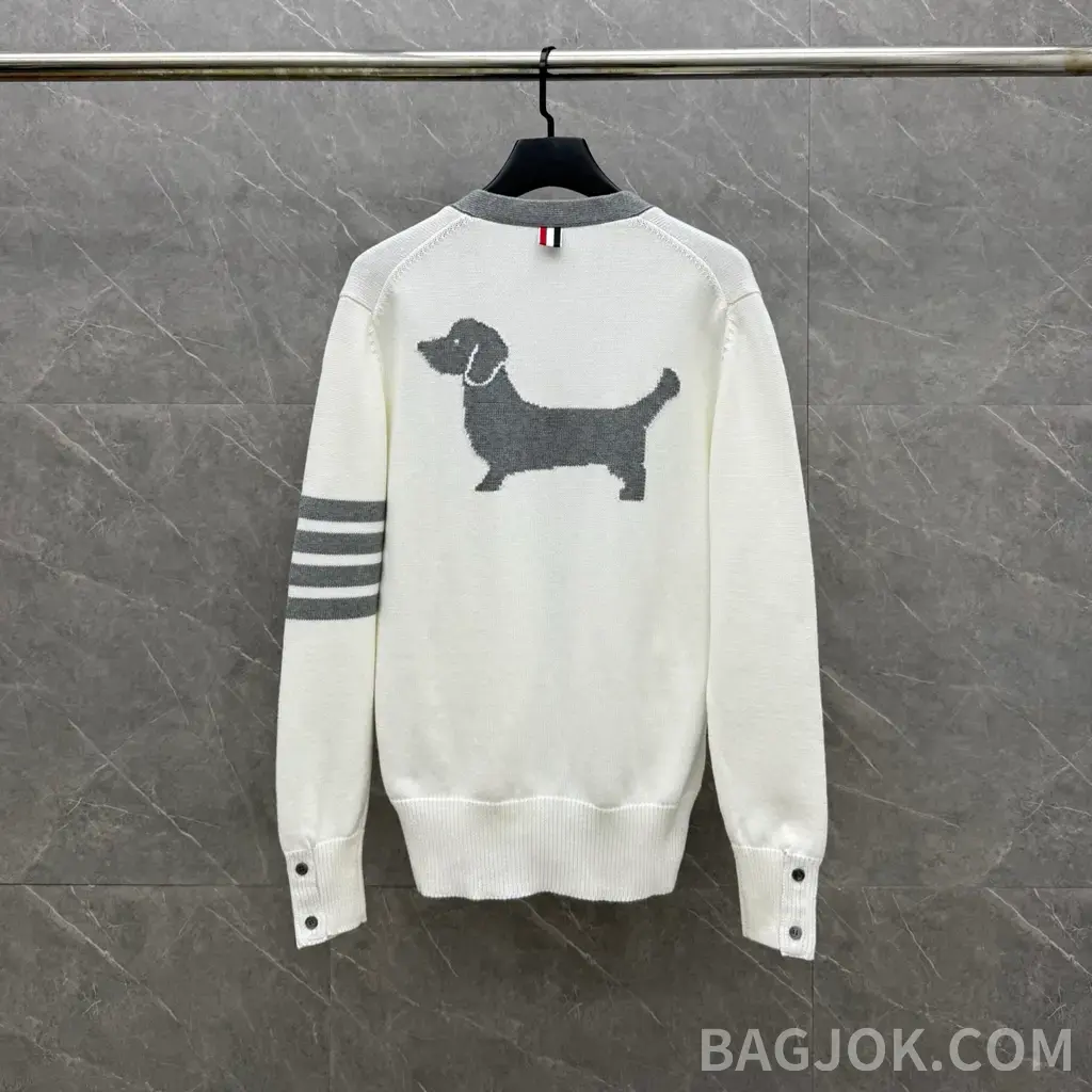 톰브라운 THOM BROWNE 닥스훈트 인타르시아 가디건 상세 이미지