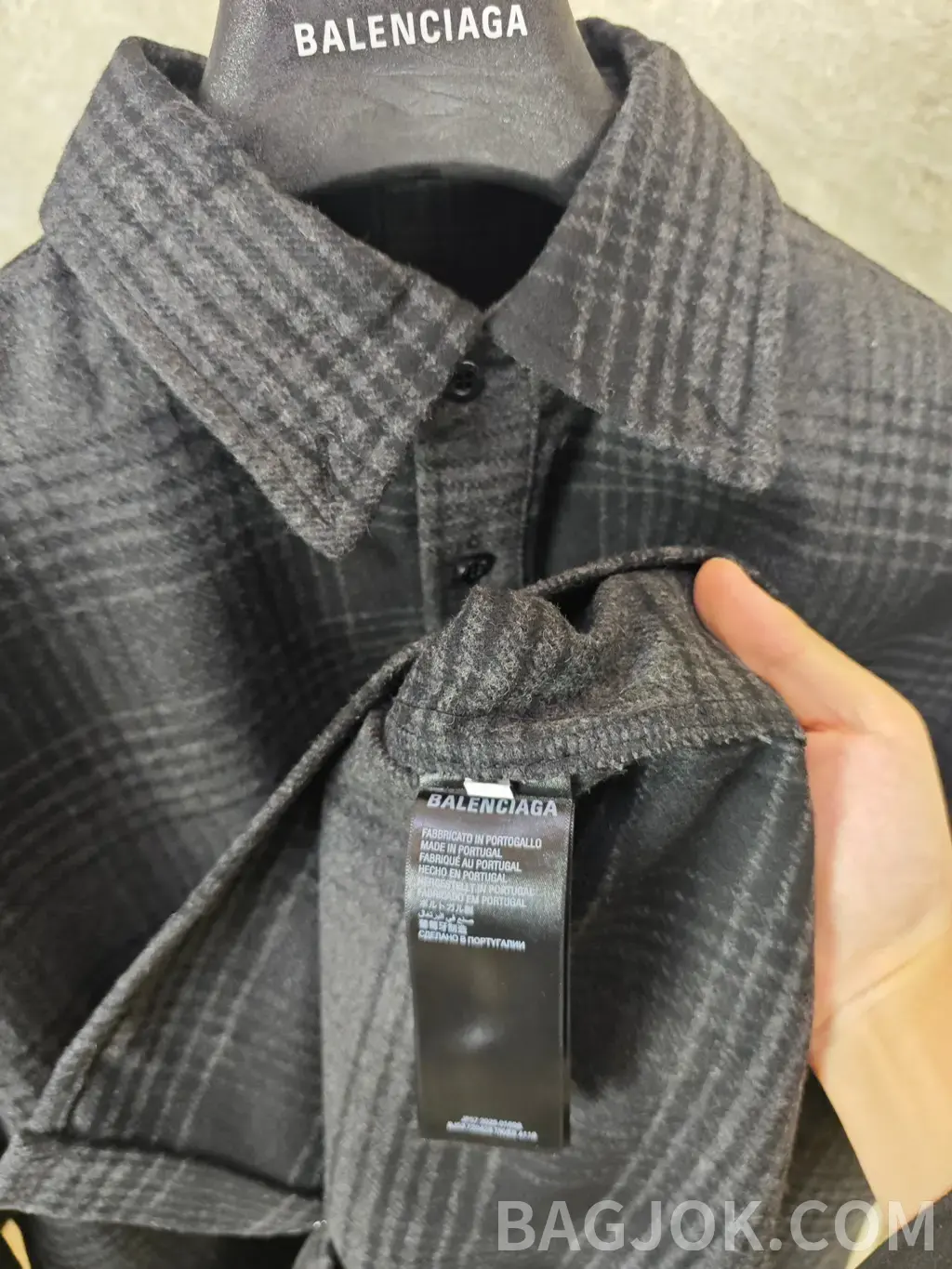 발렌시아가 BALENCIAGA 체크 셔츠 재킷 상세 이미지