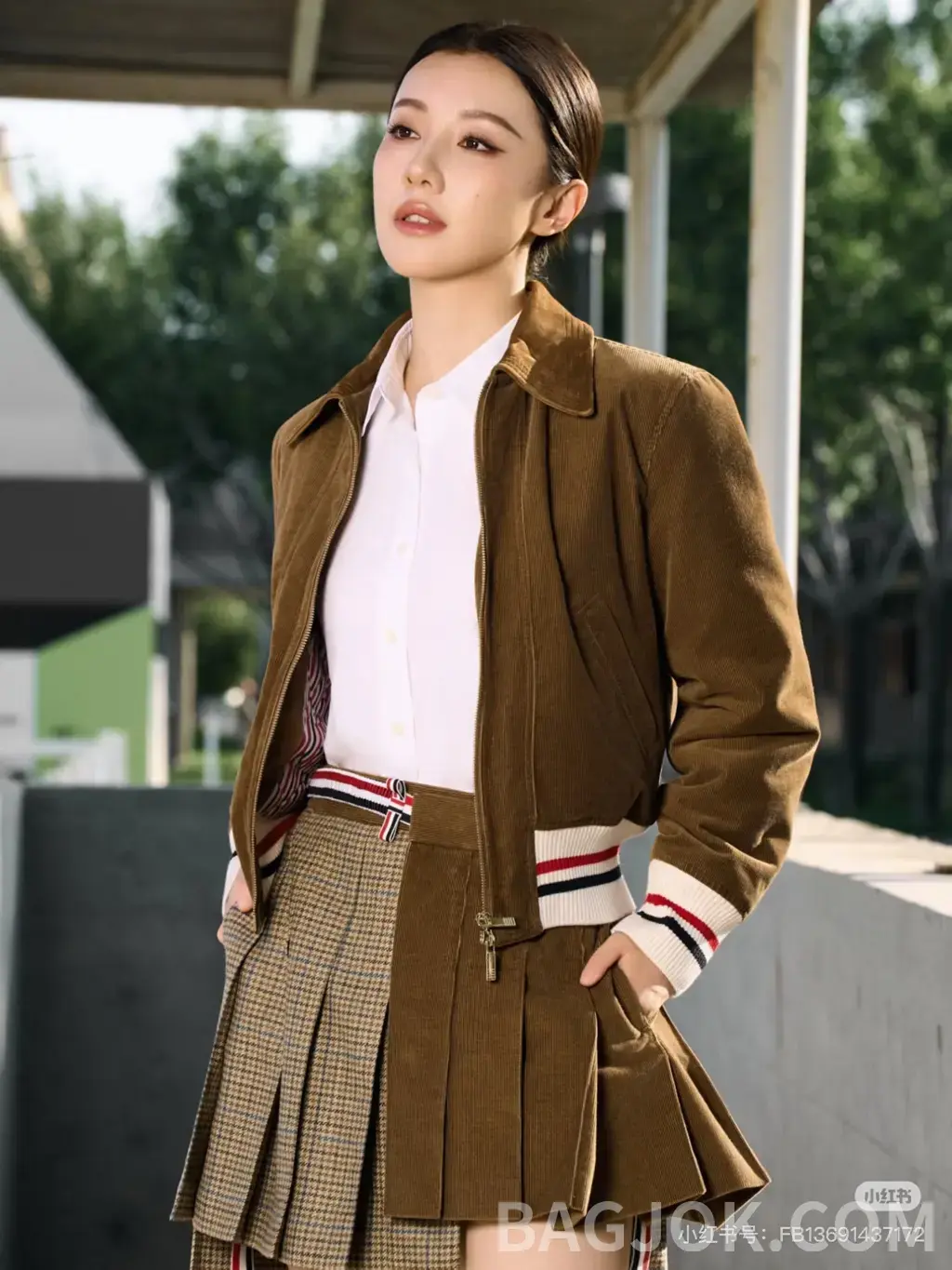 톰브라운 THOM BROWNE 코듀로이 집업 자켓 상세 이미지