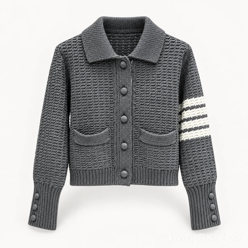 THOM BROWNE 시그니처 4바 크롭 니트 가디건_대표이미지