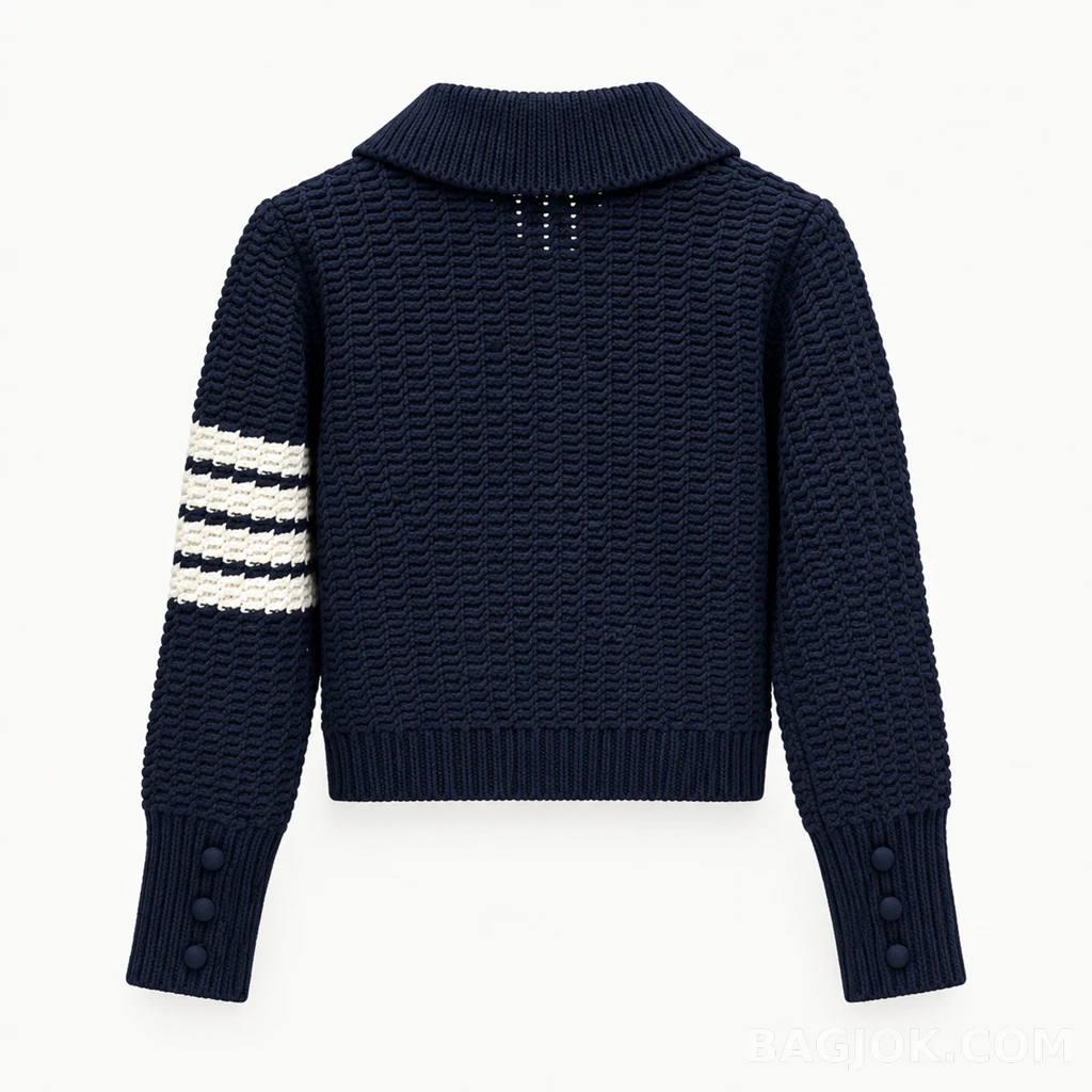 톰브라운 THOM BROWNE 시그니처 4바 크롭 니트 가디건 상세 이미지