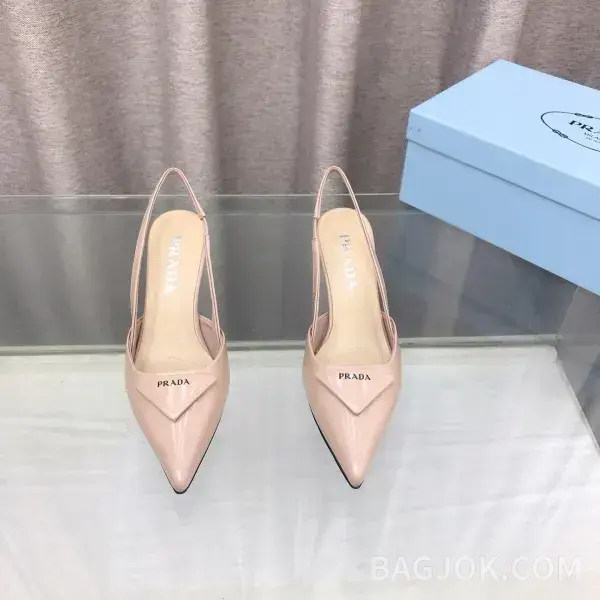 프라다 프라다 브러시드 레더 슬링백 펌프스 상세 이미지
