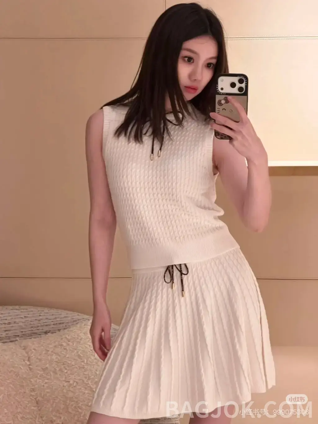 루이비통 LOUIS VUITTON 케이블 니트 리본 플리츠 스커트 상세 이미지
