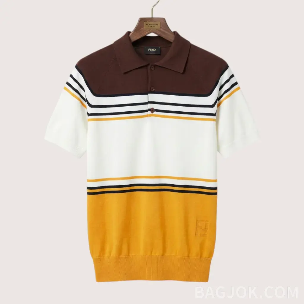 FENDI 컬러 블록 스트라이프 폴로 셔츠_대표이미지
