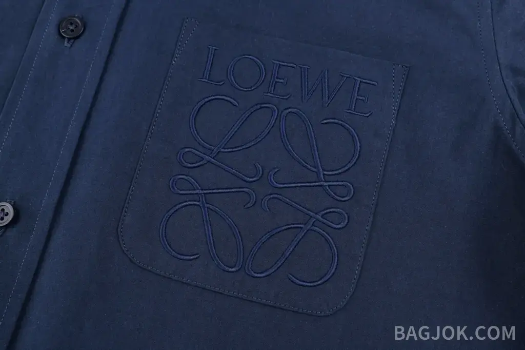 로에베 LOEWE 아나그램 자수 코튼 셔츠 상세 이미지