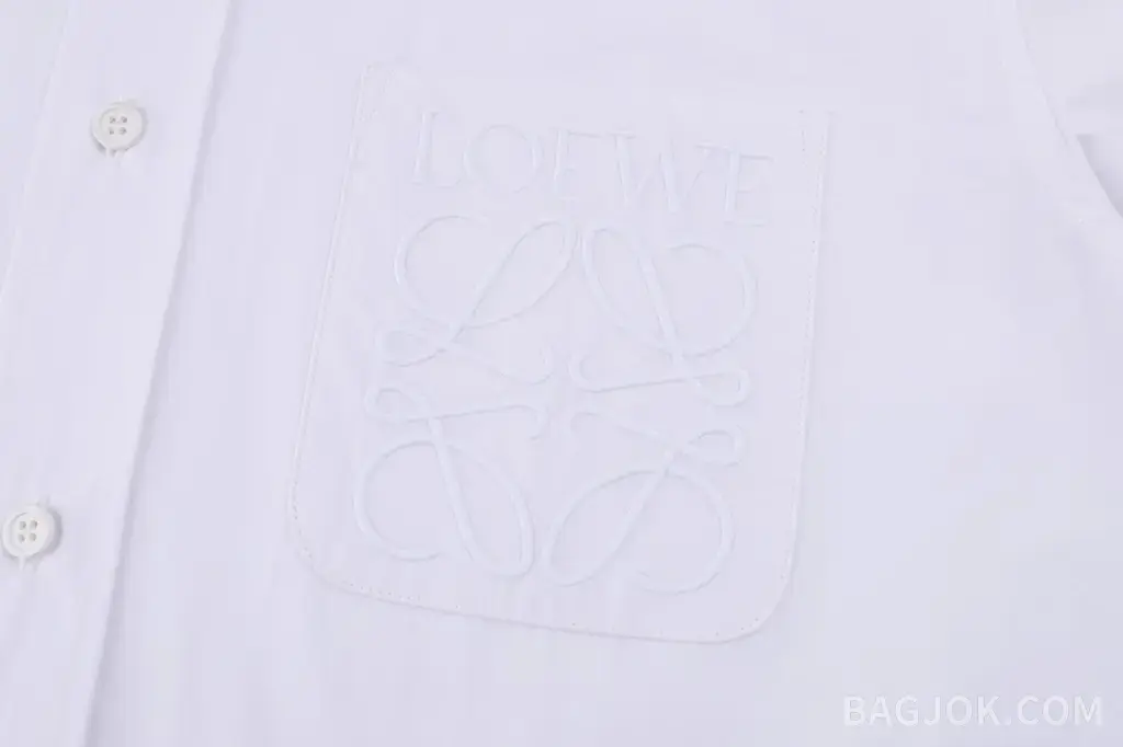 로에베 LOEWE 아나그램 자수 코튼 셔츠 상세 이미지