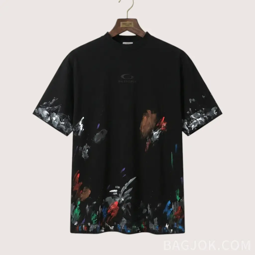BALENCIAGA 파리 레터 자수 핸드페인팅 그래피티 티셔츠_대표이미지
