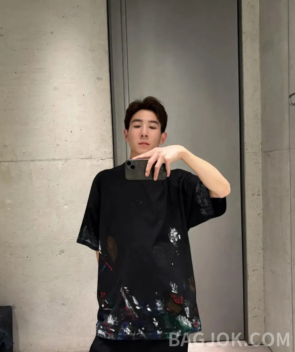 발렌시아가 BALENCIAGA 파리 레터 자수 핸드페인팅 그래피티 티셔츠 상세 이미지