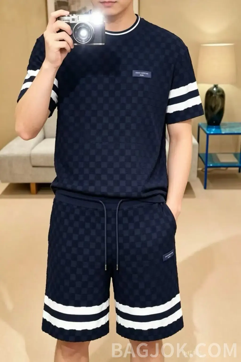 루이비통 LOUIS VUITTON 3D 다미에 체크 자카드 니트 티셔츠 상세 이미지