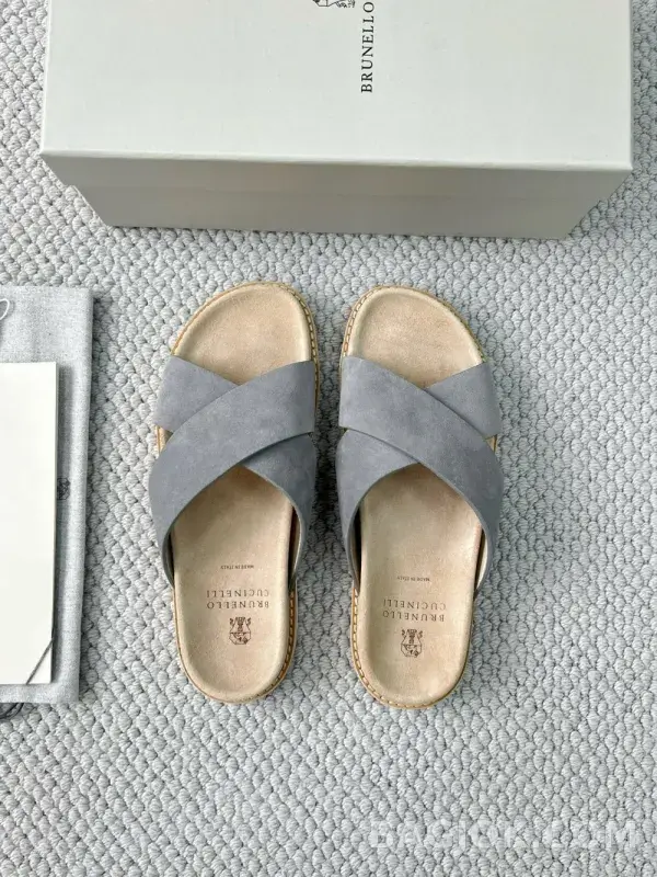 보스넬로쿠치넬리 보스넬로 쿠치넬리 크로스 스트랩 슬라이드 슬리퍼 상세 이미지