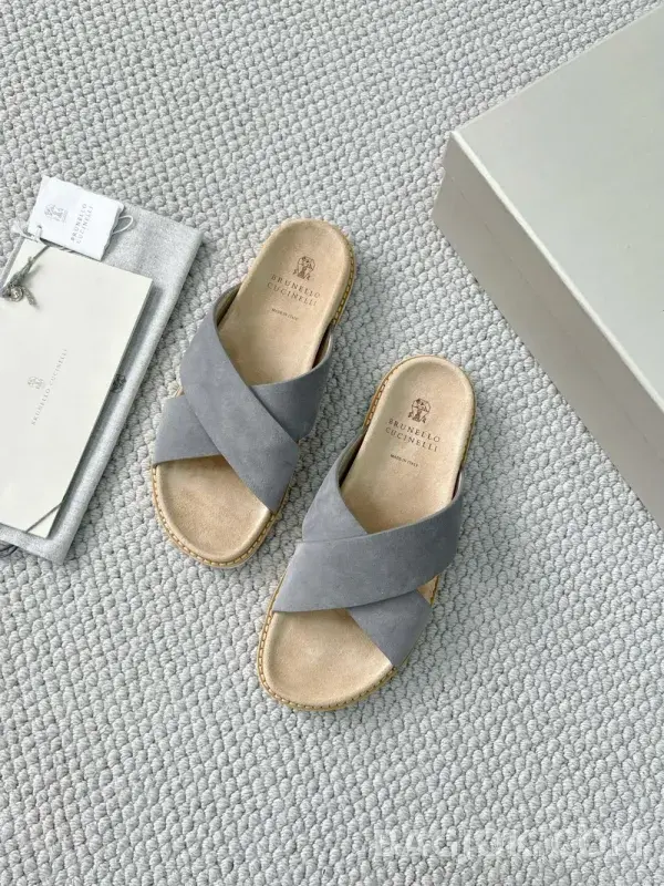 보스넬로쿠치넬리 보스넬로 쿠치넬리 크로스 스트랩 슬라이드 슬리퍼 상세 이미지