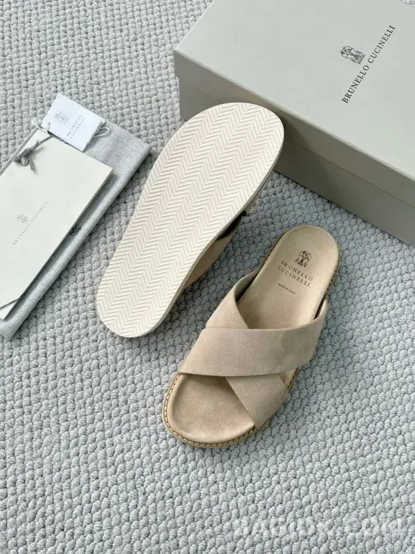 보스넬로쿠치넬리 보스넬로 쿠치넬리 크로스 스트랩 슬라이드 슬리퍼 상세 이미지