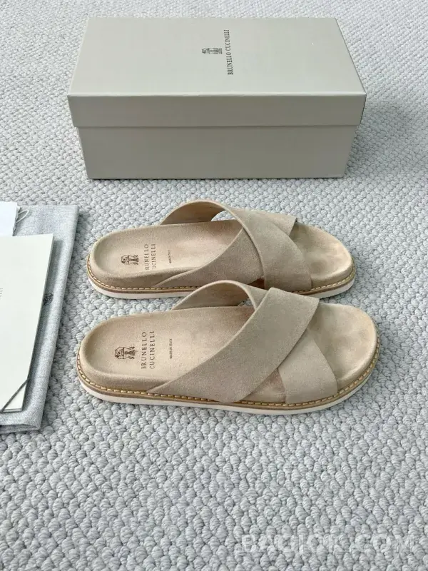 보스넬로쿠치넬리 보스넬로 쿠치넬리 크로스 스트랩 슬라이드 슬리퍼 상세 이미지
