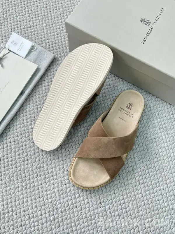 보스넬로쿠치넬리 보스넬로 쿠치넬리 크로스 스트랩 슬라이드 슬리퍼 상세 이미지